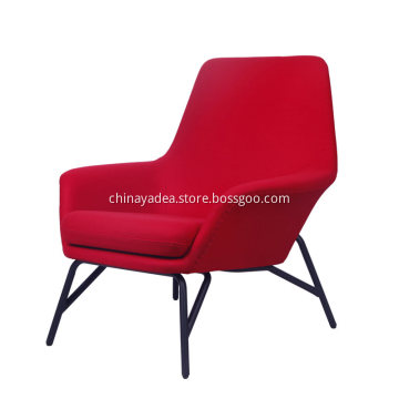 Modern Prince Armchair in Red Fabric